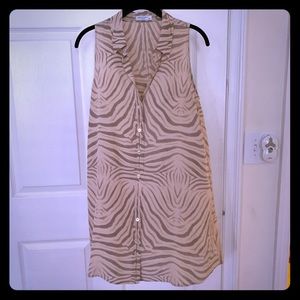 💯 silk Equipment dress in neutral zebra print